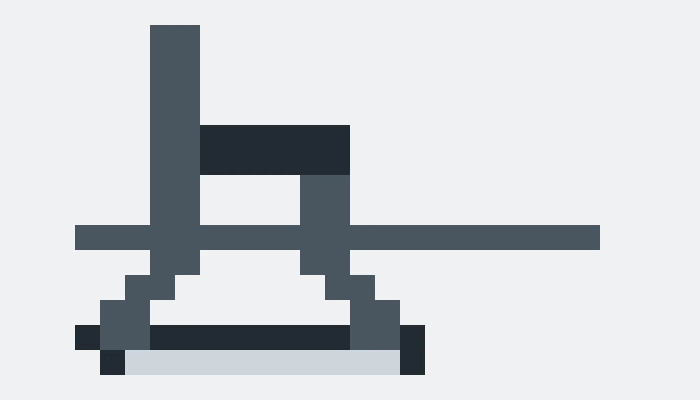 Pixel drawing of a rocking chair