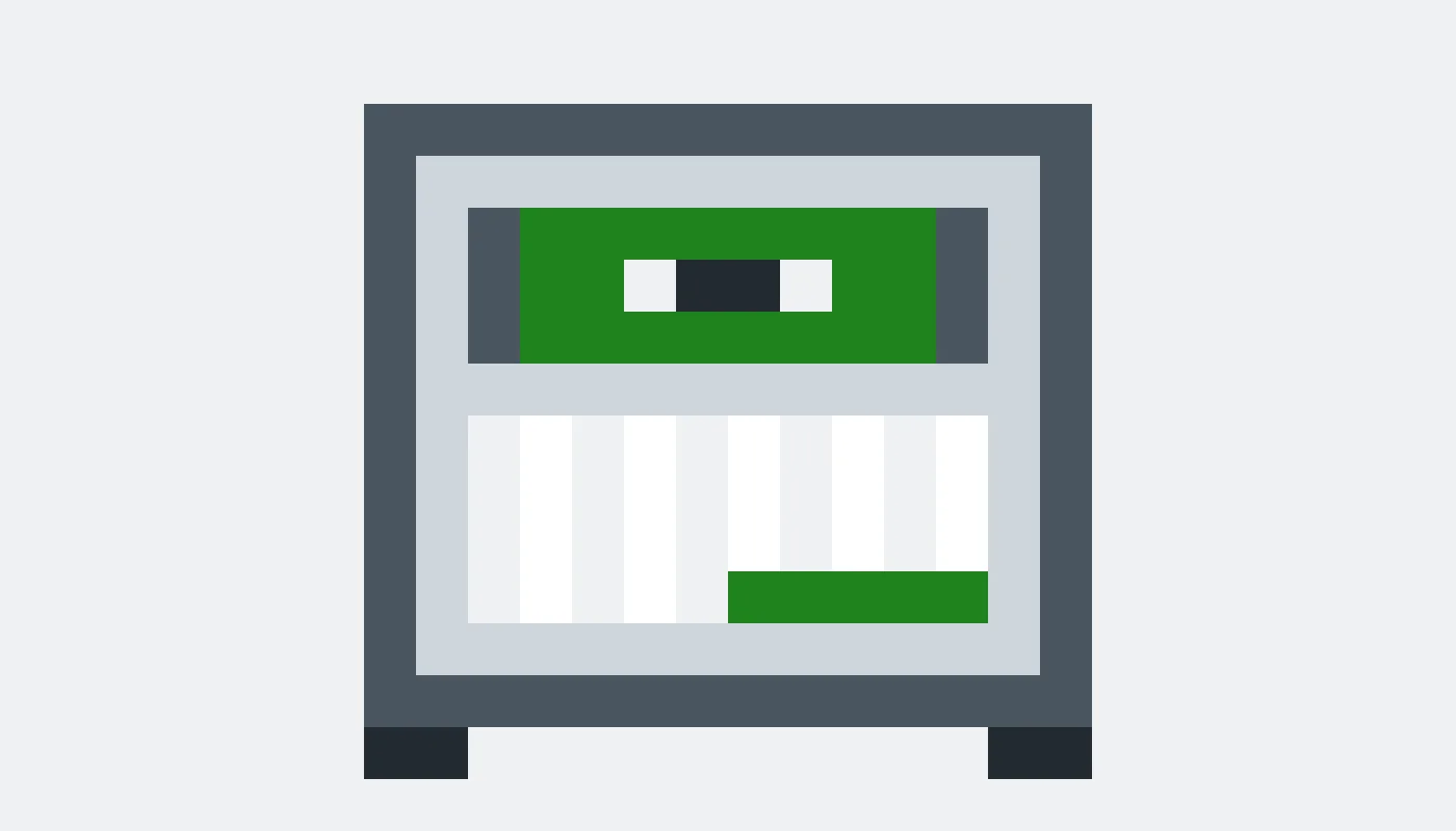 Pixel drawing of a card payment terminal