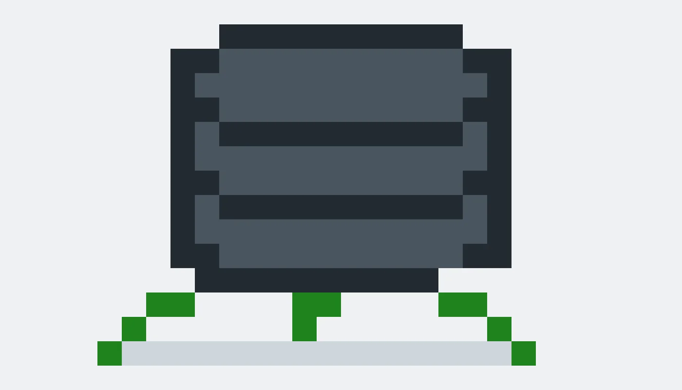 Pixel drawing of a database cylinder with roots growing from its base