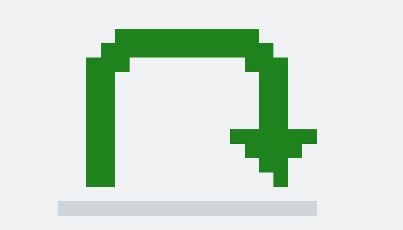 Pixel drawing of a large U-turn arrow
