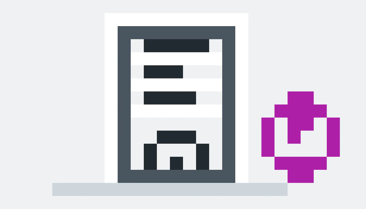 Pixel drawing of a contract with a small alarm clock counting beside it