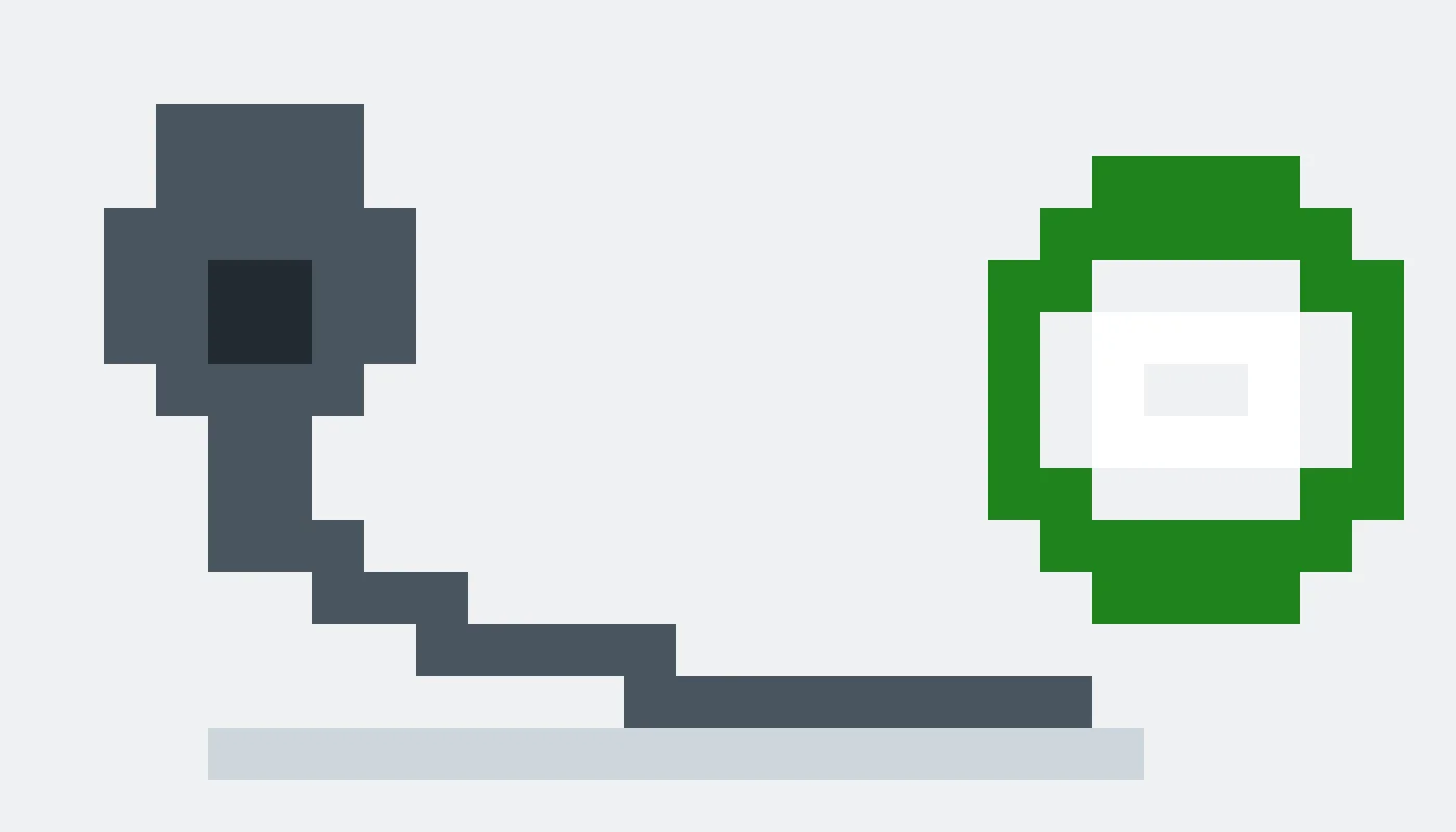 Pixel drawing of an old plug and cable pointing toward a new panel